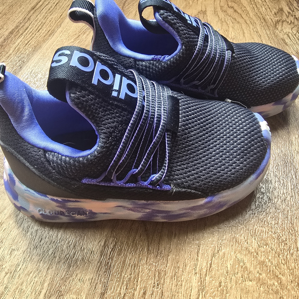 Adidas Black and Purple Performance Sneakers